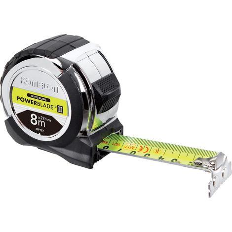 Komelon Powerblade II Double-Sided Magnetic Tape Measure, 8 Meters x 27 mm, Bimaterial with Brake