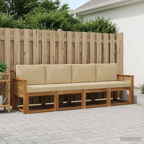 vidaXL Outdoor-Sofagarnitur 5 pcs Natur und Beige Polyester (1/5)