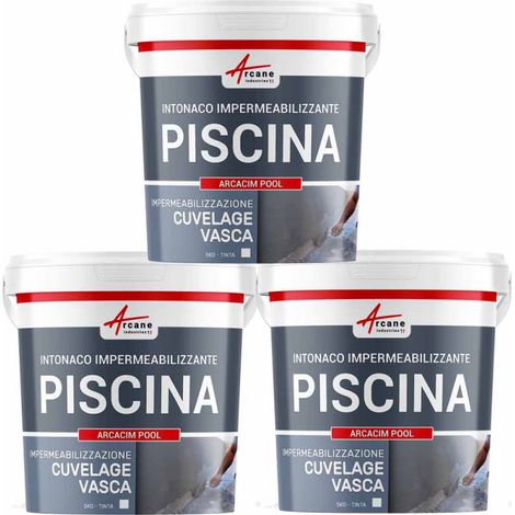 Rivestimento impermeabile per piscine, vasca: ARCACIM POOL - 3 X 25 KG Grigio - ARCANE INDUSTRIES