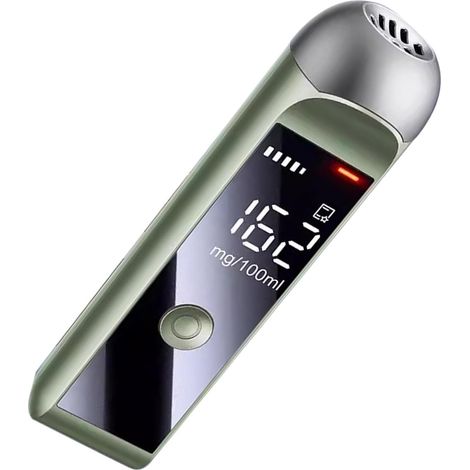 Etilometro Etilometro con display a LED, analizzatore di alcol di precisione professionale, strumento per test dell'alcol nell'alito per uso personale (verde) (1/5)