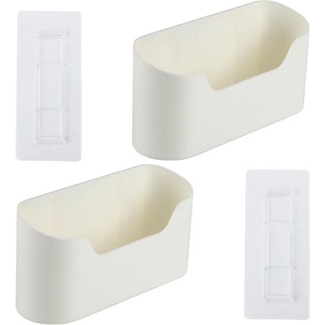 Sollbry Lot de 2 boîtes de rangement autocollantes pour porte d'armoire de cuisine, pour armoire, salle de bain, réfrigérateur, petits objets (1/5)