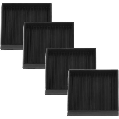 4 Pièces Patins pour Meubles,5cm Noir Carré Patin Antidérapant en Caoutchouc,pour Meubles pour Lit Armoire Canapé Chaise Table (1/5)