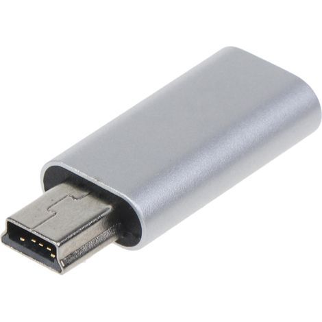 Adaptateur USB-C vers mini-USB prenant en charge la charge et la synchronisation des données pour les lecteurs MP3 (1/4)
