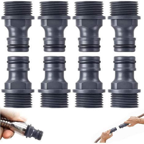 Lot de 8 Raccords de Tuyau d’Arrosage, Adaptateurs Filetage Mâle 1/2 Pouce, Connecteurs Rapides Robustes, Accessoires de Connexion pour Robinet, Système d’Irrigation et Arrosage Extérieur Jar (1/5)