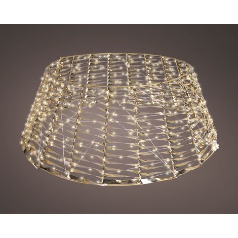 Gonna albero micro LED in PET D 58 cm altezza 28 cm oro Peraga Christmas