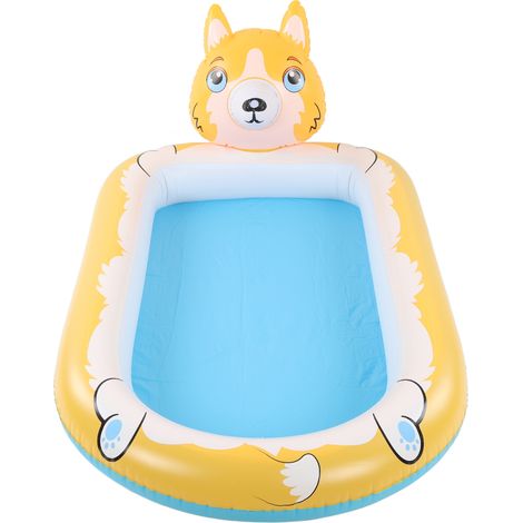 Piscine gonflable avec arroseurs en PVC pour enfants, tapis de jet d'eau mignon, jouet fontaine pour jardin et chiot (1/5)