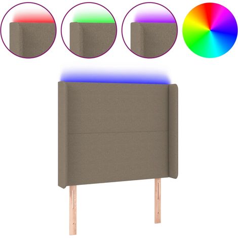 Maison Exclusive - Cabecero con LED de tela gris taupe 103x16x118 (1/5)