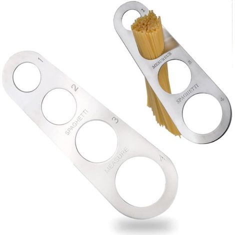 Coltello per spaghetti, strumento professionale per misurare la pasta, coltello per spaghetti portatile con 4 fori, coltello per spaghetti multifunzionale, misuratore universale per la pasta (1/5)