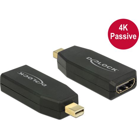 Delock adaptador mini displayport 1.2 macho  hdmi hembra 4k pasivo negro