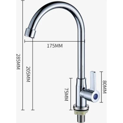 Robinet en laiton Robinet d'eau froide unique Fournitures de cuisine Bassin de légumes Robinet d'évier Robinet d'eau en alliage de zinc Robinet de cuisine vertical Distributeur d'eau d'évier sur pied