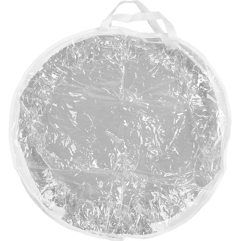 GARRYFIZH Sac de rangement pour couronne de fleurs, 60x20cm, en PVC épais, renforcé par des poignées, double fermeture éclair, contenant transparent.