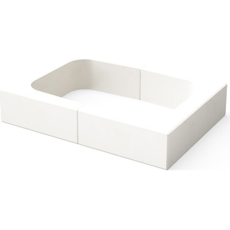 Kitaway - Battiscopa bianco per barbecue a incasso, 84 x 14 cm  Base in cemento per barbecue a incasso  Accessorio da cucina (1/5)