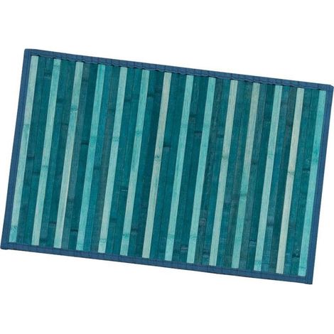 Bambusteppich für Küche, Bad, Schlafzimmer, rutschfester Frühstücksplatzdeckchen, Blau – 30 x 43 cm (1/5)