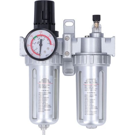 Régulateur de séparateur d'huile d'eau de filtre de compresseur d'air G1/2in avec manomètre Maximum 1Mpa
