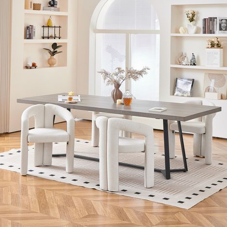 Entretien Facile Lot de 4 Chaises de Salle à Manger Chenille avec Accoudoirs Fauteuil Ergonomique Confortable 150kg (1/5)