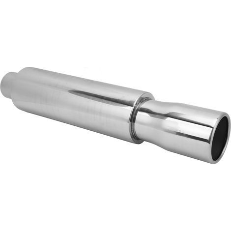 Tuyau d'échappement en acier inoxydable, entrée 2 pouces, sortie 3,5 pouces, silencieux rond à chambre unique, universel pour voiture (1/5)