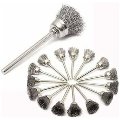 Ensemble de 45pcs Fil d'acier Inoxydable Brosse Métallique de For Brosses Dremel Accessoires de Outils Rotatifs pour Nettoy Poliss (1/4)
