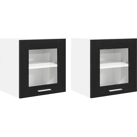 Maison Exclusive - Armadio pensile con porta 2 pcs Rovere Nero 40 x 31 x 40 cm
