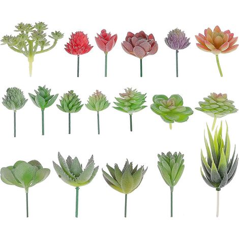 18 tiges de succulentes artificielles, fausses feuilles, branches, bâtonnets de succulentes (1/5)