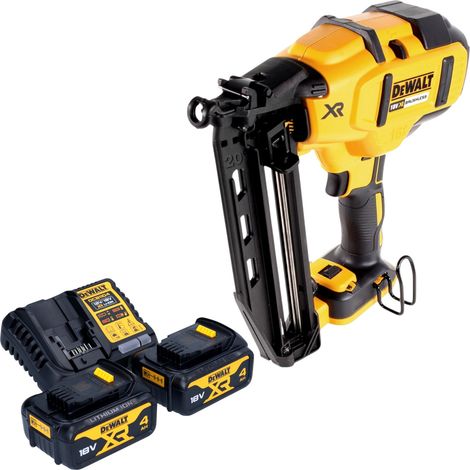 Dewalt – Cloueur sans fil 18V – Longueur clou 32-63 mm – Moteur Brushless – 2 batteries 4,0 Ah – Chargeur rapide inclus