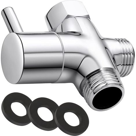 G1/2"-Duschumstellventil, 100 % massives Messing, Duscharm-Umstellventil für Handbrause und fest installierten Duschkopf, 20 mm (1/5)