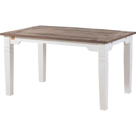 Tavolo da pranzo allungabile in legno di Mango 140-220x90x76 laccato bianco TOULOUSE 114