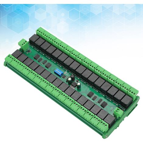 Carte d'extension PLC N4DOK3224V, 32 canaux, rail DIN, relais RS485, protocole Modbus RTU, commande à distance, 12 V/24 V (1/5)