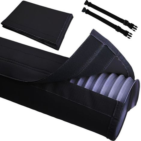 Protector de manguera de aire acondicionado - Se adapta a la manguera de escape [15053 cm, incluye 4 correas elásticas, negro]. Manguera de escape no incluida. (1/5)
