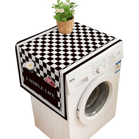 Housse De Protection Pour Machine À Laver - 55 x 140 cm - Tissu Mixte Coton - Avec Poches Latérales - Pour Réfrigérateur Sèche-Linge Armoire TV - 1 Pièce (1/5)