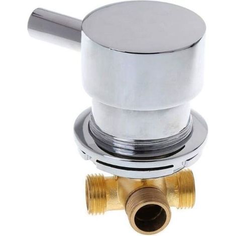 Mitigeur Cabine de Douche mélangeur de vanne de mélange d\\'eau froide chaude robinet de sortie deux en un G1/2 \\\"pour la salle de (1/4)