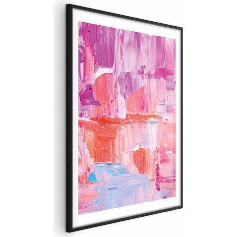 Poster – Farbenfrohe Striche – intensive Rosa- und Lilatöne auf Leinwand (1/4)