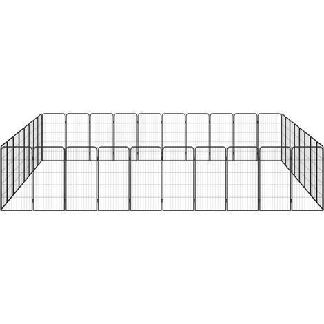 Maison Exclusive - Box Cani 36 Pannelli Nero 50x100 cm Acciaio Verniciato Polvere