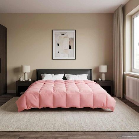 Ganzjahresbettdecke Gepolstert Rosa 240 x 260 cm Mikrofaser