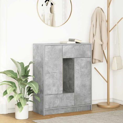 Aparador con cajones y puertas gris hormigón 73x31x90 cm vidaXL