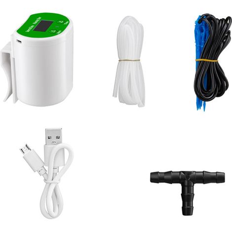 Kit de riego automático para plantas, sistema de riego por goteo con temporizador, para jardines y oficinas. (1/2)