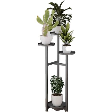 Soporte para plantas de interior, diseño moderno, varios niveles, negro - 100 cm (1/2)
