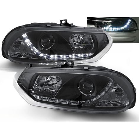 Paire de feux phares Alfa Romeo 156 de 1997 a 2003 Daylight led noir-27360952 (1/2)