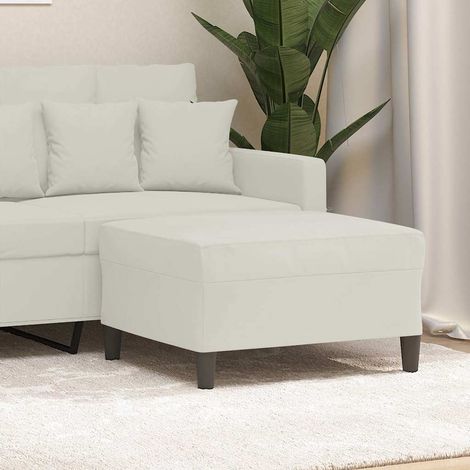 vidaXL Reposapiés de terciopelo crema 70x55x41 cm (1/5)