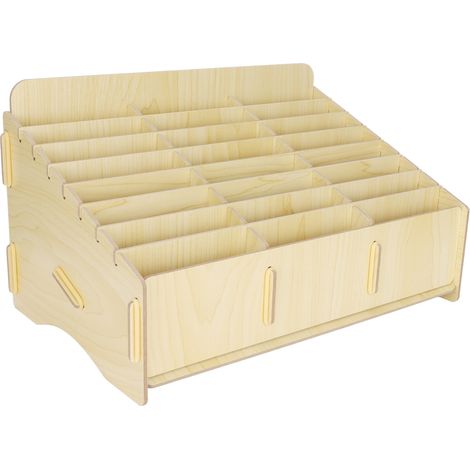 Boîte de rangement pour téléphone 24 casiers en bois synthétique, support de téléphone portable, outil de réparation pour bureau, salle de classe et enseignants. (1/5)