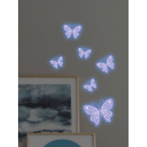 6 Stickers Muraux en Papillon Luminescent dans l'Obscurité, Autocollant Décoratif PVC pour Intérieurs, Rafraîchissez votre Maison, Cadeaux (1/5)