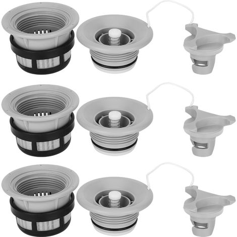 3 Pièces Valve de Sécurité avec Filtre pour Tente Gonflable, Bateau et Kayak Gris (1/5)