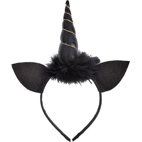 Accessoire de coiffure licorne créatif pour enfants (noir)-M