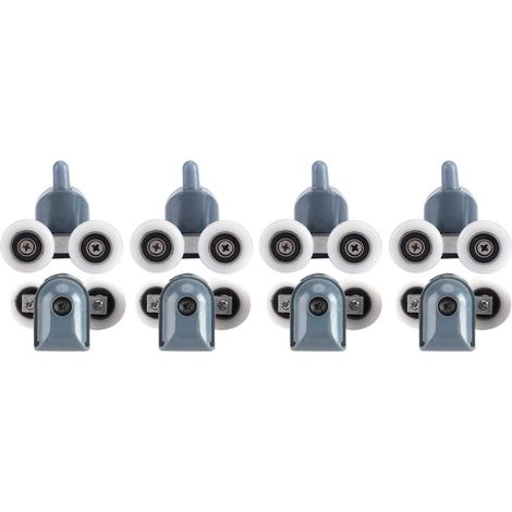 8 Pieces Adjustable Double Roller Shower Door Roller with Screws and Caps Bathroom Repair and Replacement Kit (1/5)