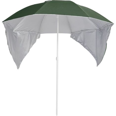 Maison Exclusive - Parasol de plage avec parois latérales vert 215 cm