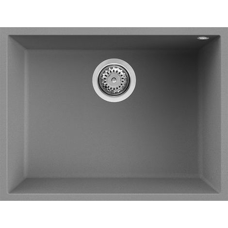 Lavello Elleci Incasso 1 vasca 58x44 Quadra 110 Sottotop Metaltek Grigio Titanium LMQ11073BSO