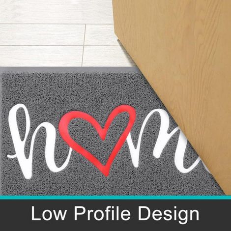 Tapis de Porte Paillasson d'Entree 40x60cm Interieur et Extérieur Antidérapant et Absorbant Kuangfushang, Lavable, Gris (1/5)