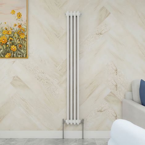 SKY Bathroom 1500x200mm 2 Column Radiator Vertical White Traditional Column Radiator