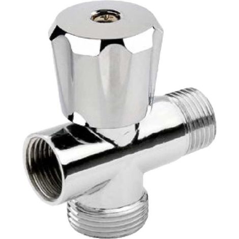 RUBINETTO LAVATRICE A 3 VIE CON CHIUSURA A VITONE M1/2" x