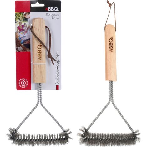 Cepillo barbacoa inoxidable non 30 x 14 cm mango madera (1/2)