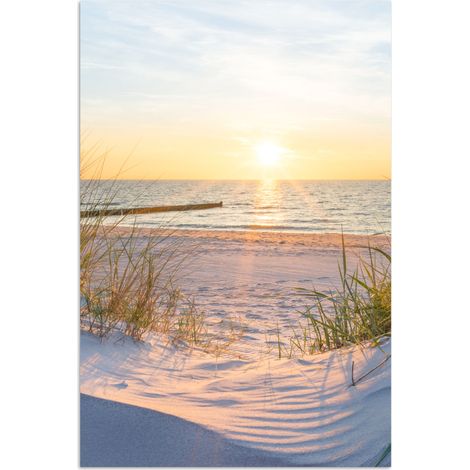 AFFICHE Plage - Soleil - Dune - Herbe - Sable - Horizon Décoration Salon 20x30 cm